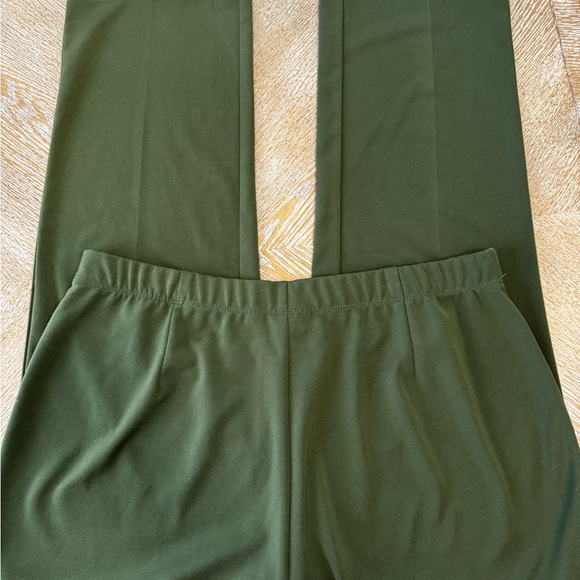 Susan Graver Green Pull On Pants XL Elastic Waist 36” Inseam 29” High Rise - Picture 7 of 7